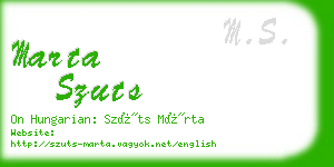 marta szuts business card